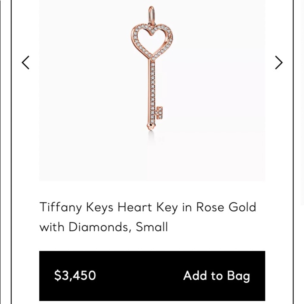 Tiffany Keys Heart Key in Rose Gold with Diamonds